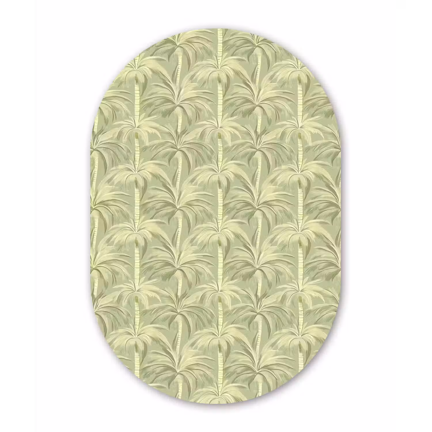 Palmwoud - Tropisch - Groen Wandcirkel Ovaal Forex klein 630 -3d