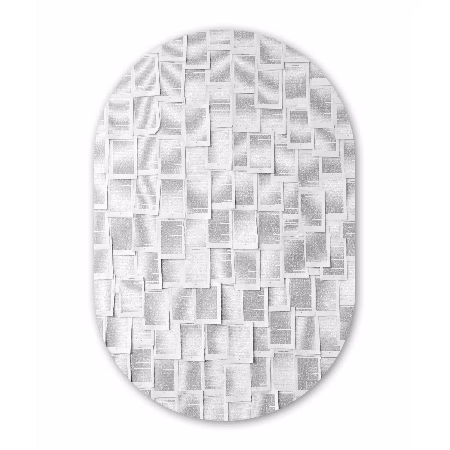 Papier - Overlappend - Textuur - Modern - Wit Wandcirkel Ovaal Forex klein -3d