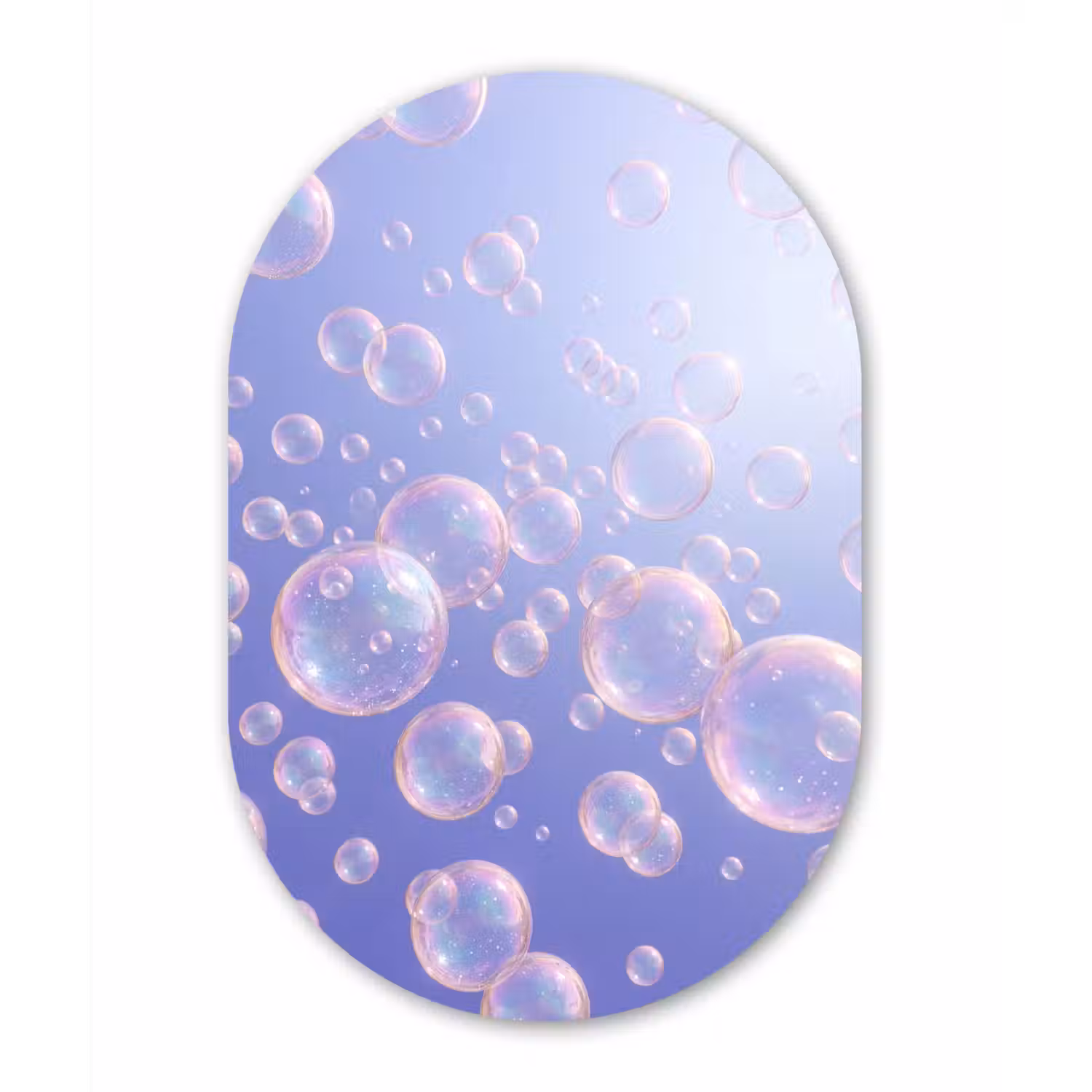 Pastel - Bubbels - Dromerig Wandcirkel Ovaal Forex klein -3d