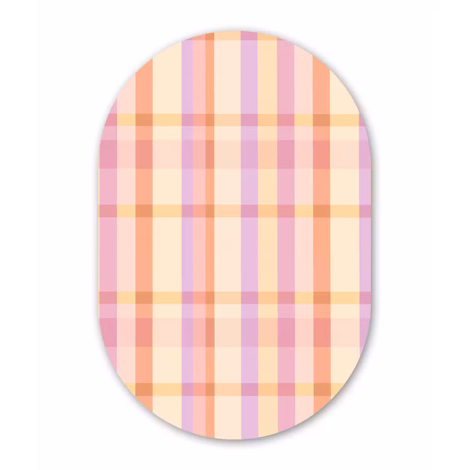 Pastel - uitpatroon - Geometrisch Wandcirkel Ovaal Forex klein 630 -3d
