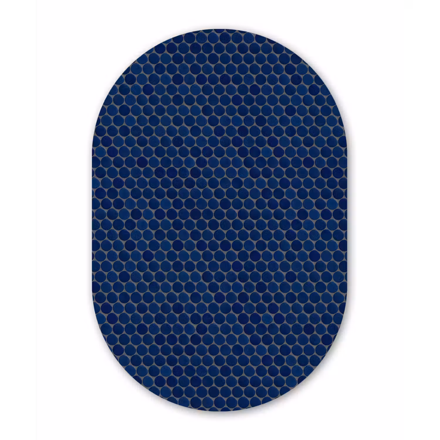 Penny - Mozaïek - Donkerblauw Wandcirkel Ovaal Forex klein 630 -3d