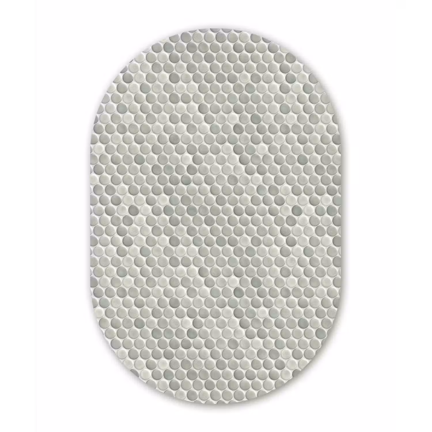 Penny - Mozaïek - Lichtgrijs Wandcirkel Ovaal Forex klein 630 -3d