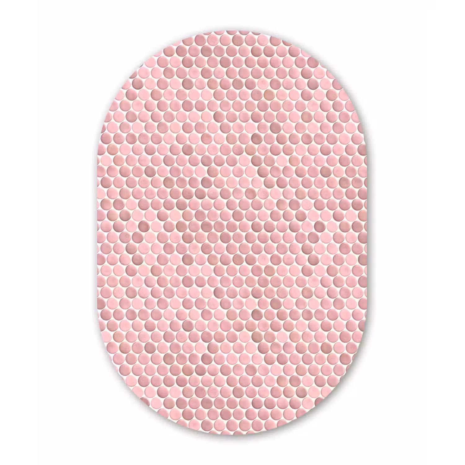 Penny - Mozaïek - Lichtroze Wandcirkel Ovaal Forex klein 630 -3d
