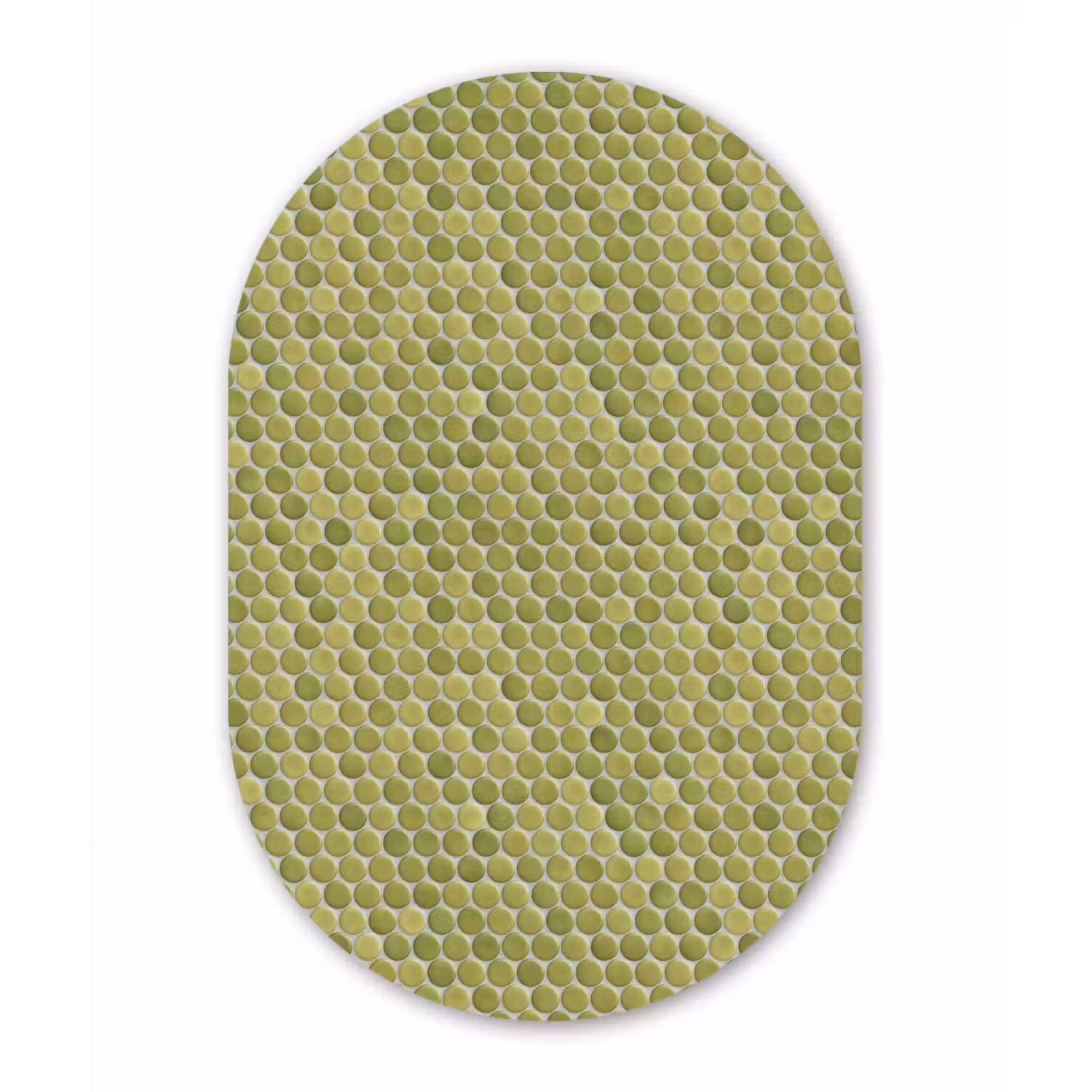 Penny - Mozaïek - Olijfgroen Wandcirkel Ovaal Forex klein 630 -3d