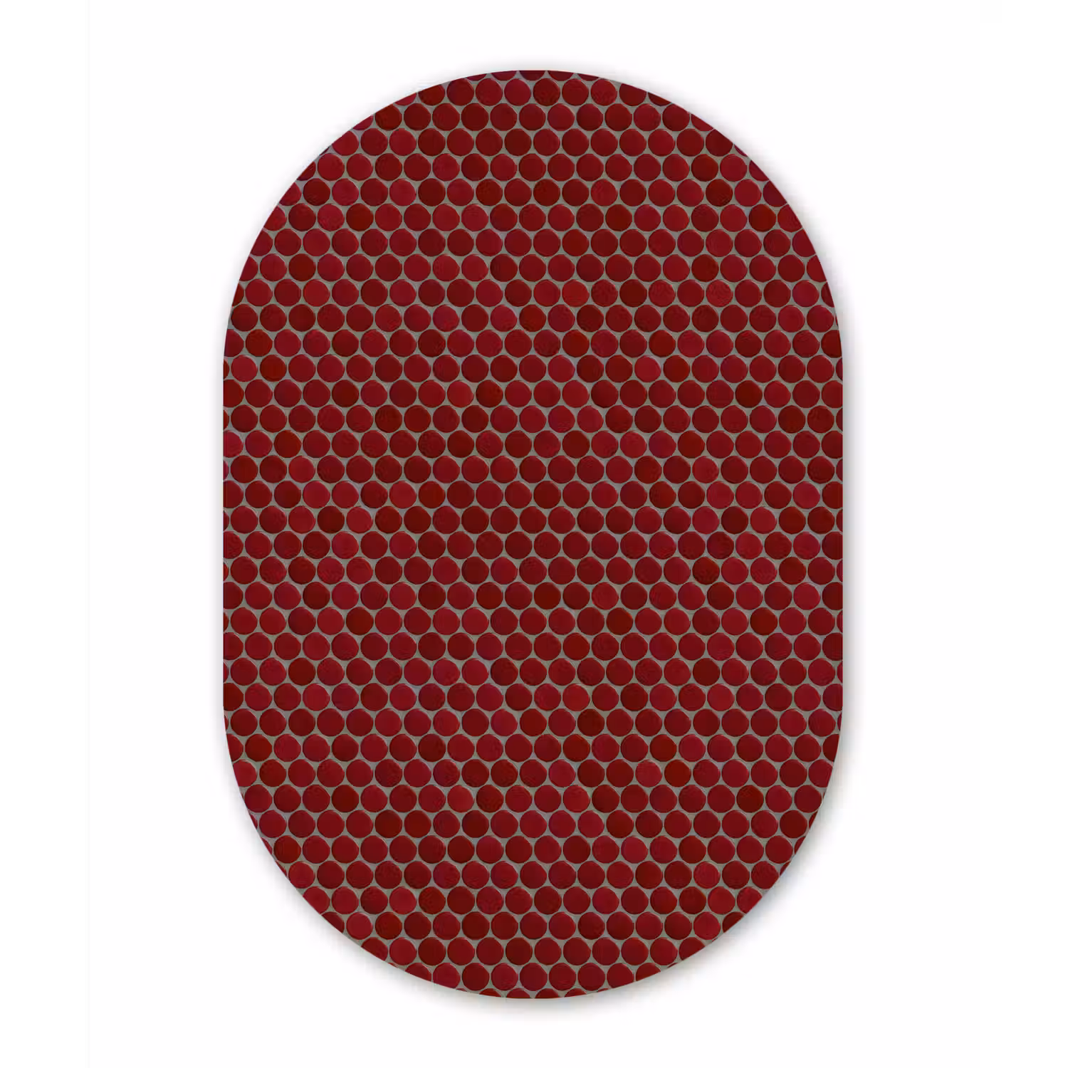 Penny - Mozaïek - Rond - Rood Wandcirkel Ovaal Forex klein 630 -3d