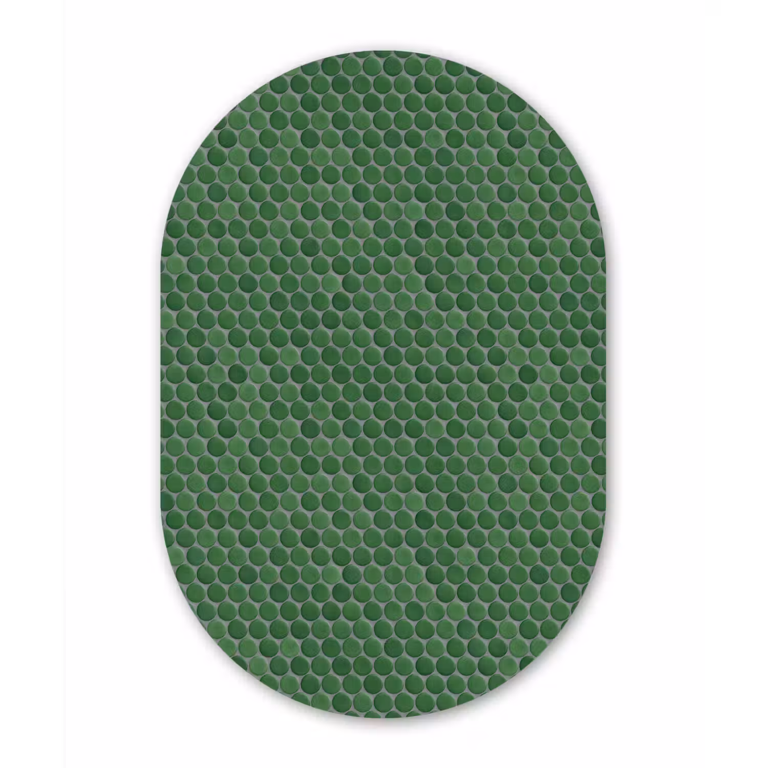 Penny - Mozaïek - Bosgroen - Green Wandcirkel Ovaal Forex klein 630 -3d