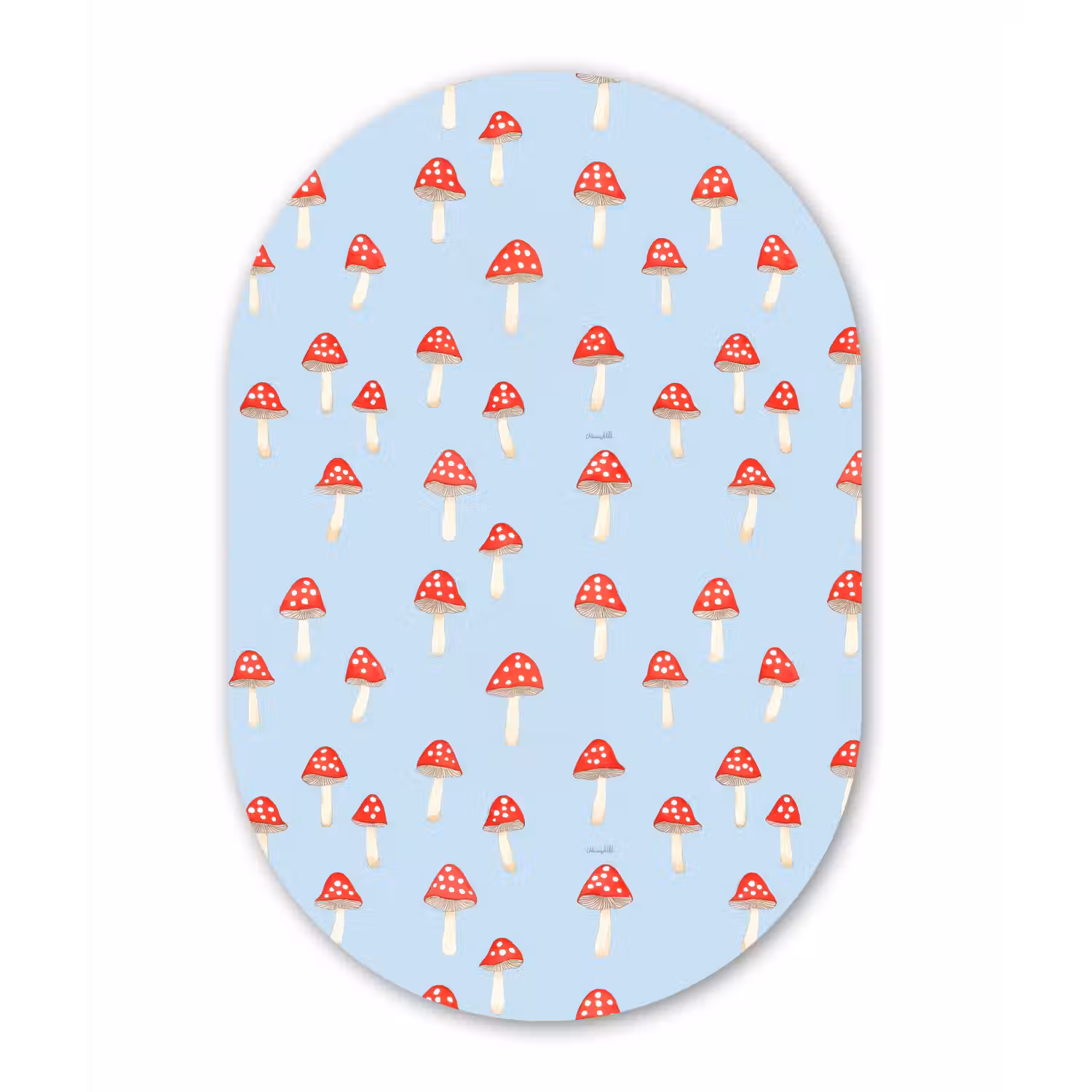 Paddenstoel -Sprookje - Blauw Wandcirkel Ovaal Forex klein 630 -3d