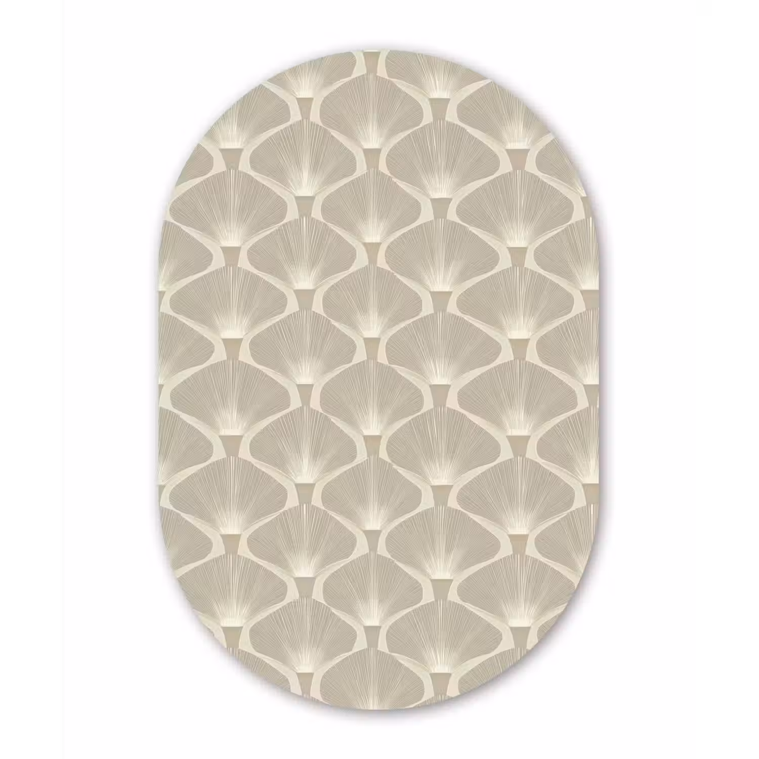 Paneel - Ginkgo - Zand Wandcirkel Ovaal Forex klein 630 -3d