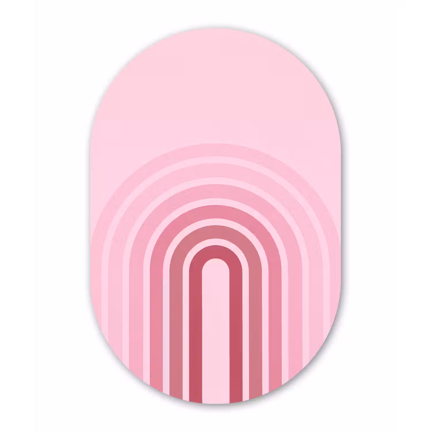 Regenboog - Roze - Abstract - Modern - Minimalistisch Wandcirkel Ovaal Forex klein -3d