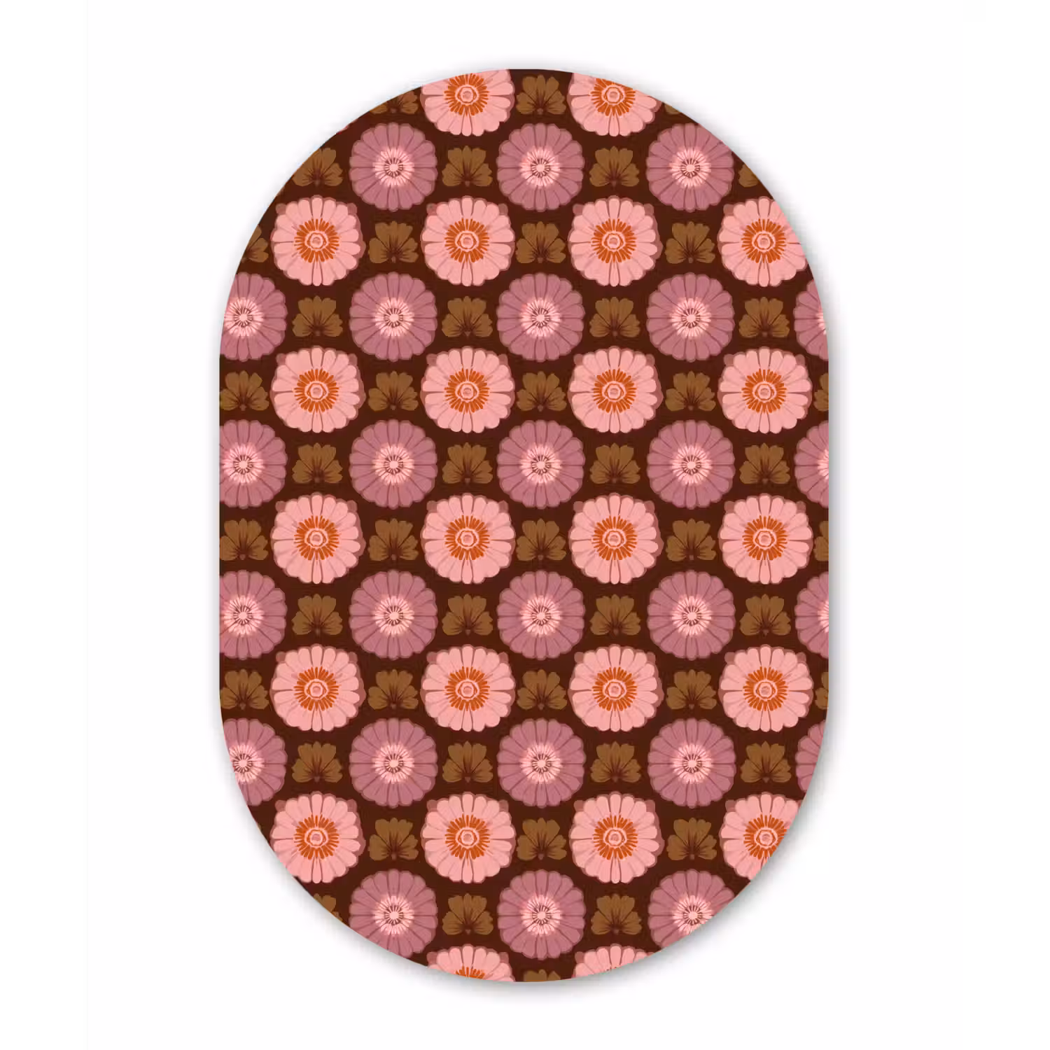 Retro - Madelief - Roze Wandcirkel Ovaal Forex klein 630 -3d