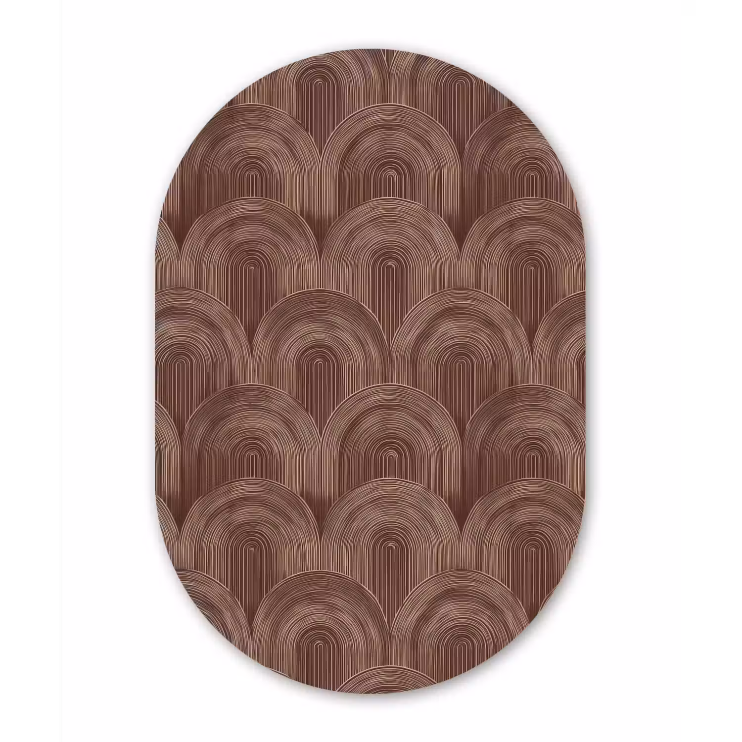 Ritmisch - Effect - Bruin Wandcirkel Ovaal Forex klein 630 -3d