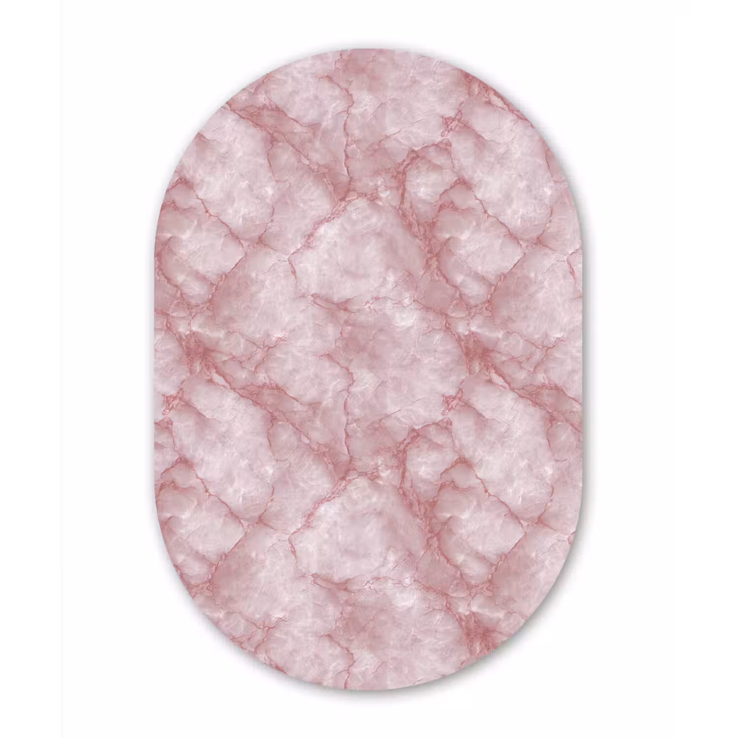 Roze - Kwartsmarmer - Aders Wandcirkel Ovaal Forex klein 630 -3d