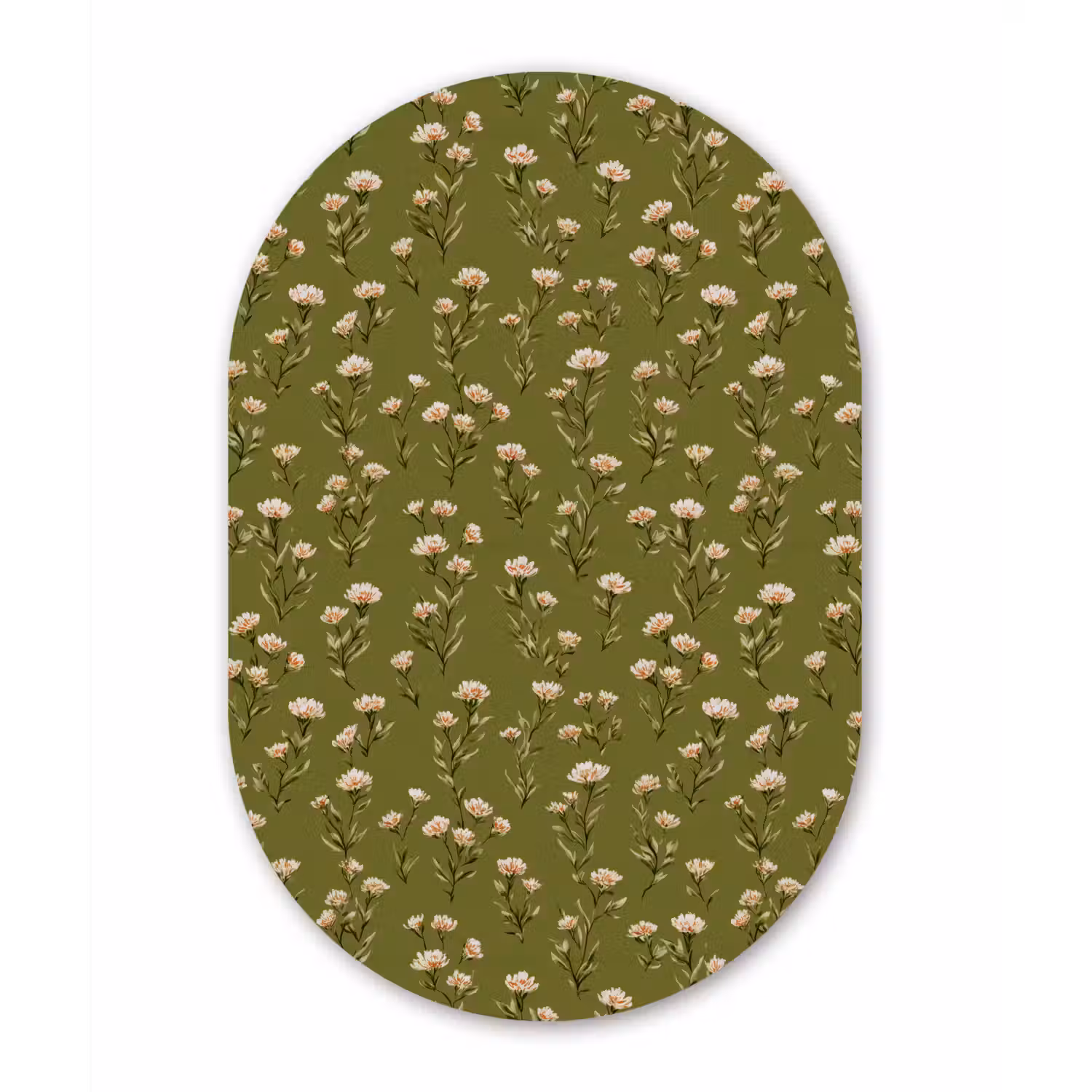 Landelijk - Bloemen - Groen Wandcirkel Ovaal Forex klein 630 -3d