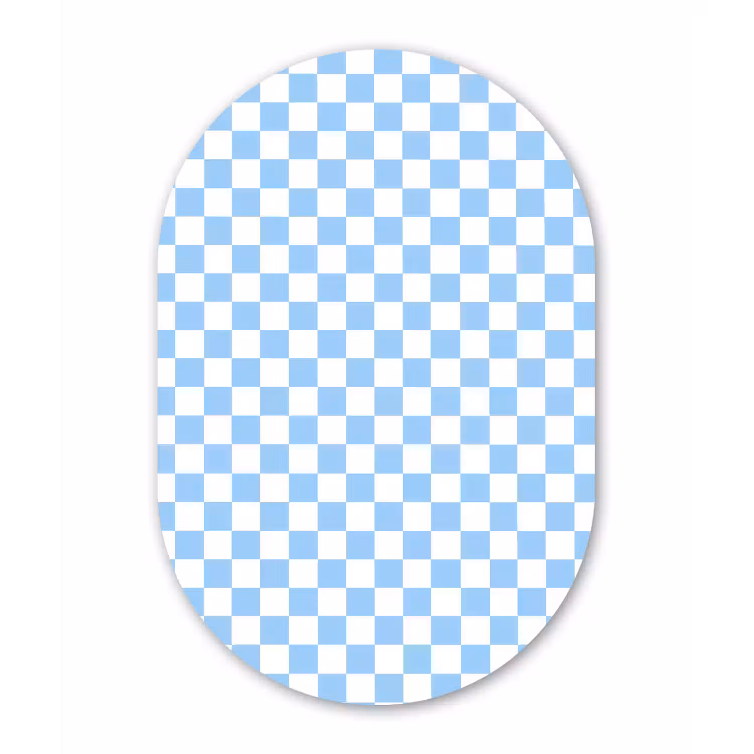 Schaakbord - Klassiek - Blauw Wandcirkel Ovaal Forex klein 630 -3d