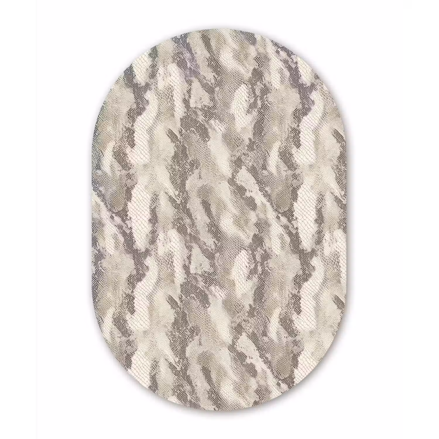 Slang - Patroon - Taupe Wandcirkel Ovaal Forex klein 630 -3d