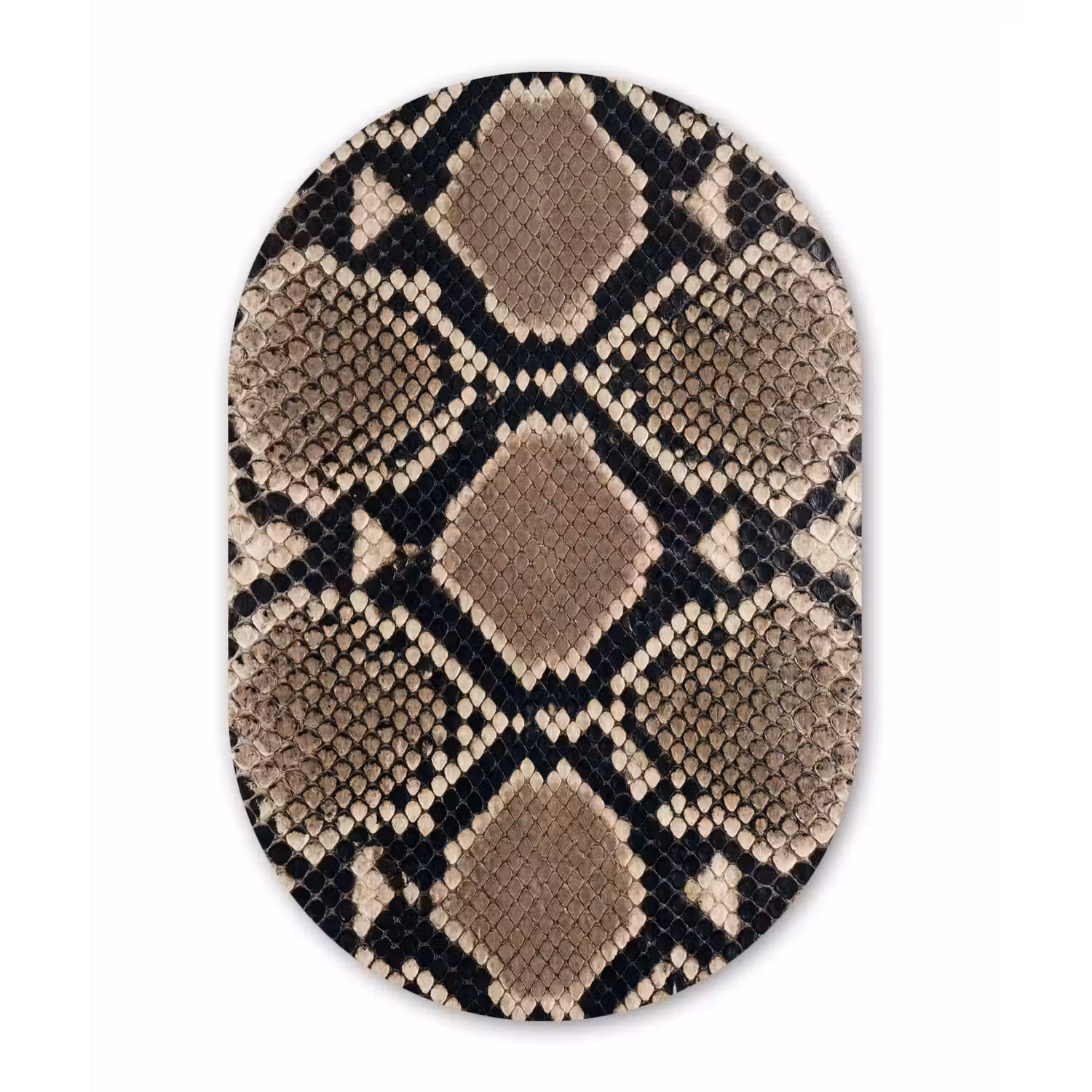 Slangenprint - Python - Bruin Wandcirkel Ovaal Forex klein -3d