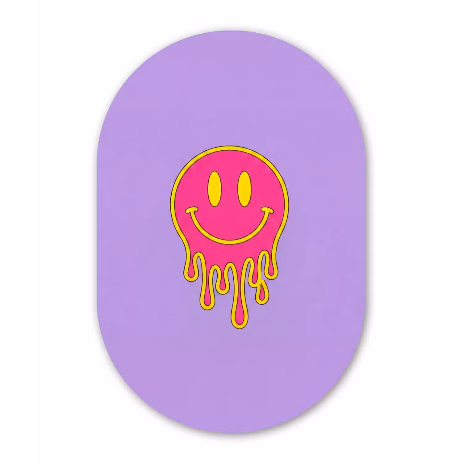 Smiley - Drip - Neon Wandcirkel Ovaal Forex klein -3d