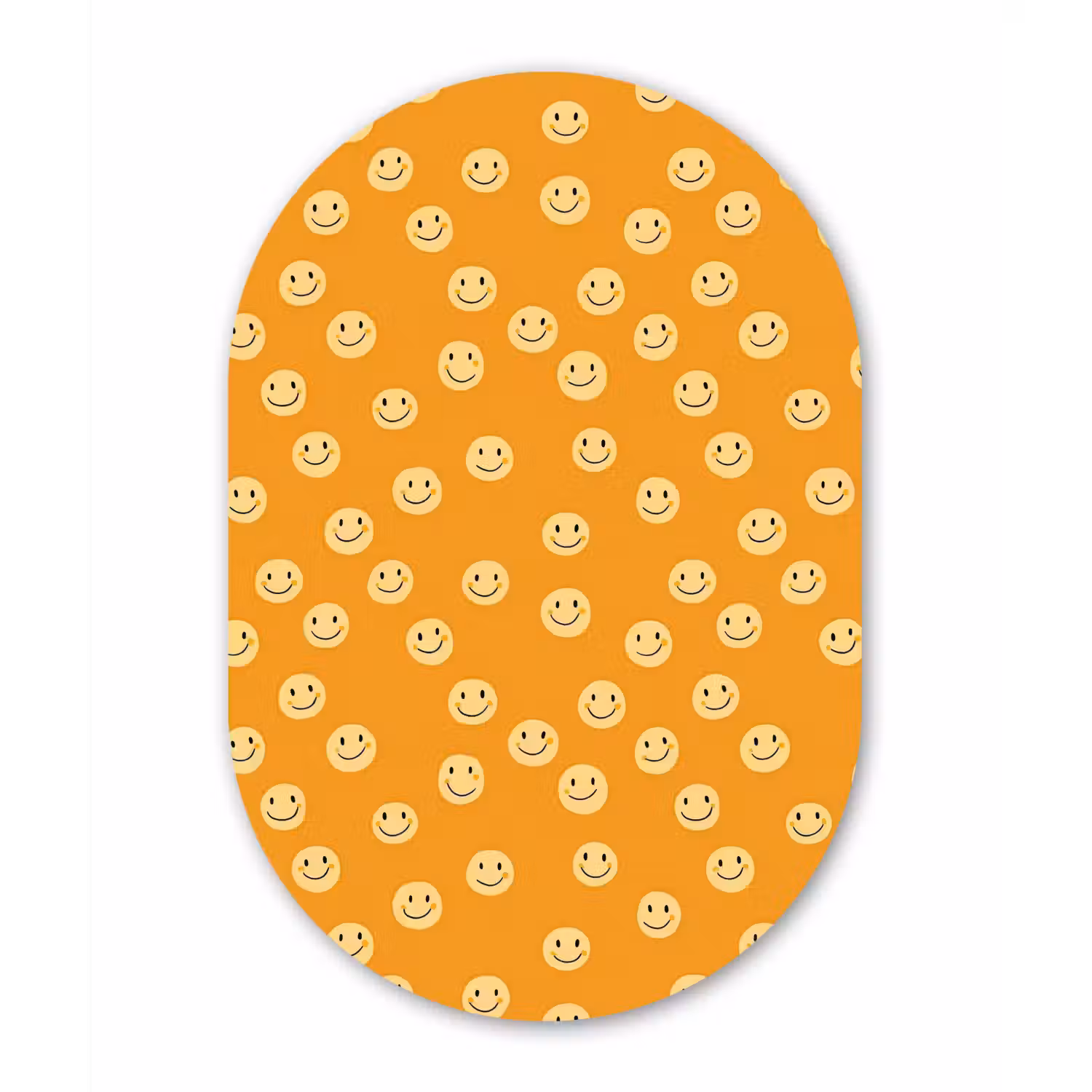 Smileys - Retro - Heel Wandcirkel Ovaal Forex klein 630 -3d