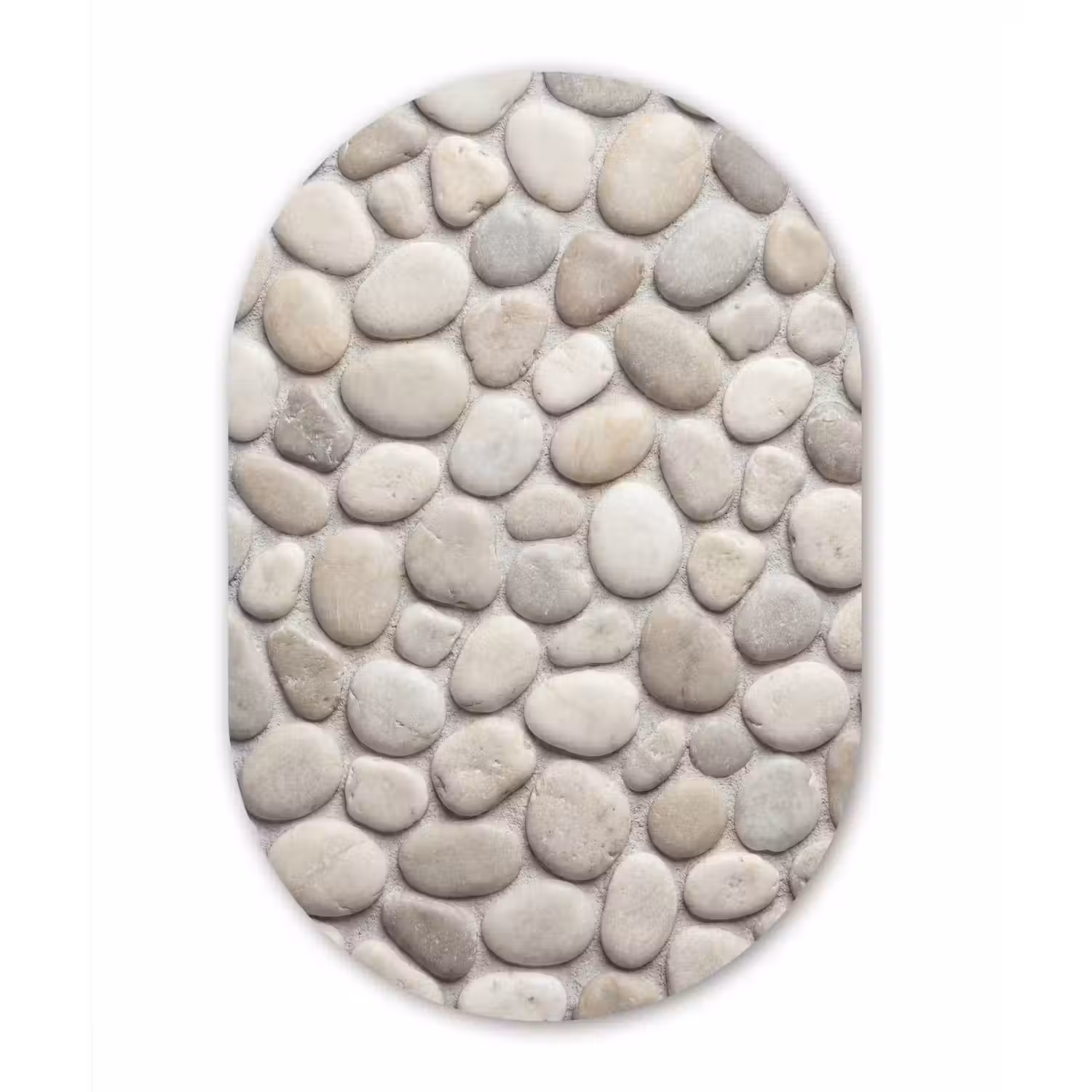 Steen - Kiezel - Natuur - Minimalistisch - Beige Wandcirkel Ovaal Forex klein -3d