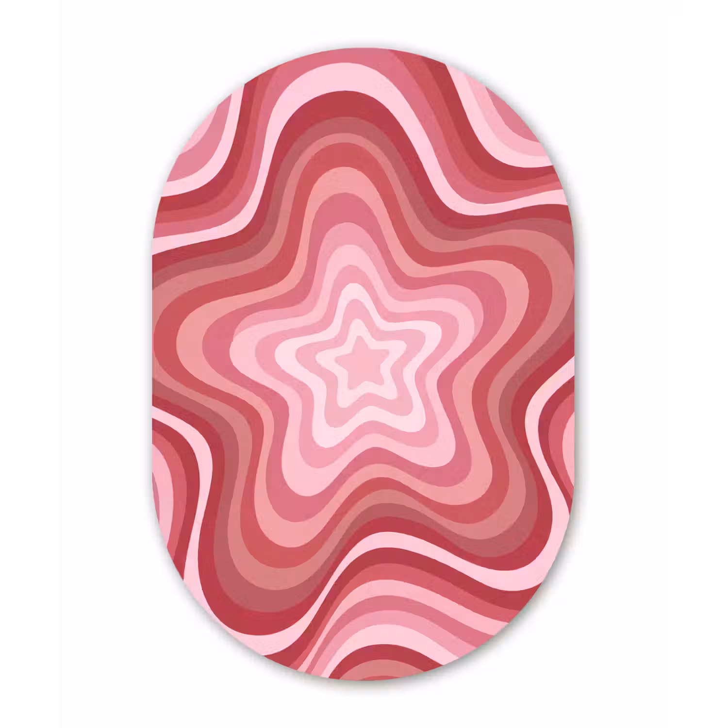 Ster - Golvend - Abstract - Roze Wandcirkel Ovaal Forex klein -3d