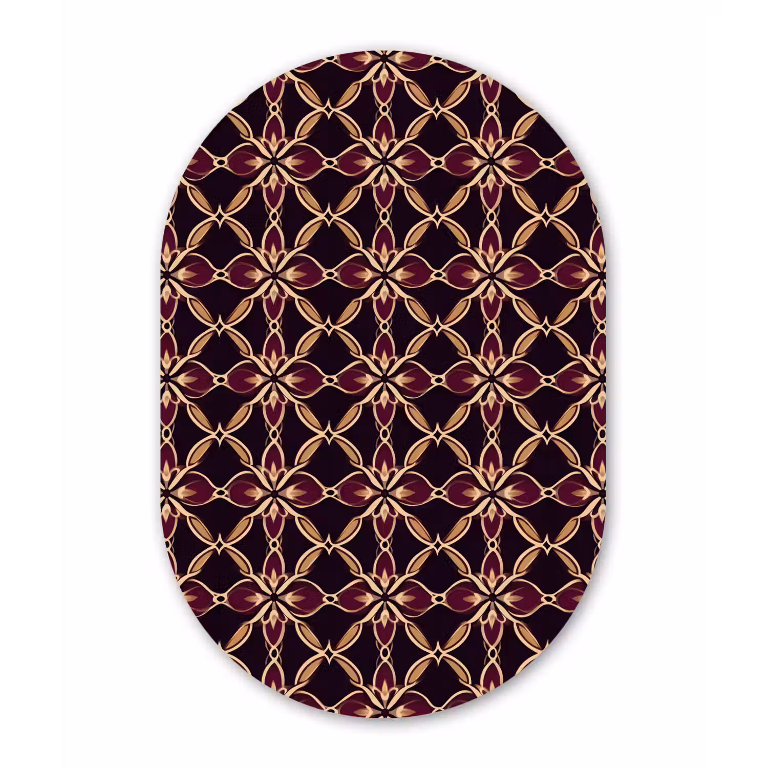 Symmetrisch - Tegel - Burgundy Wandcirkel Ovaal Forex klein 630 -3d