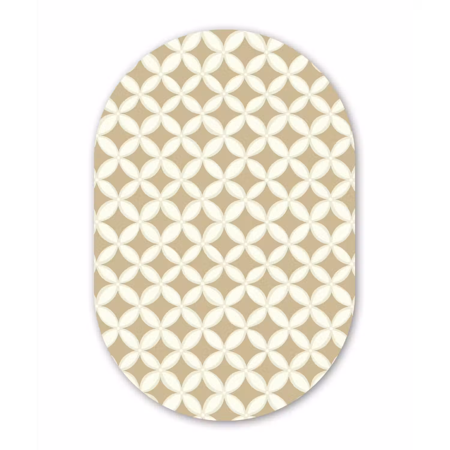 Symmetrisch - Motief - Beige Wandcirkel Ovaal Forex klein 630 -3d
