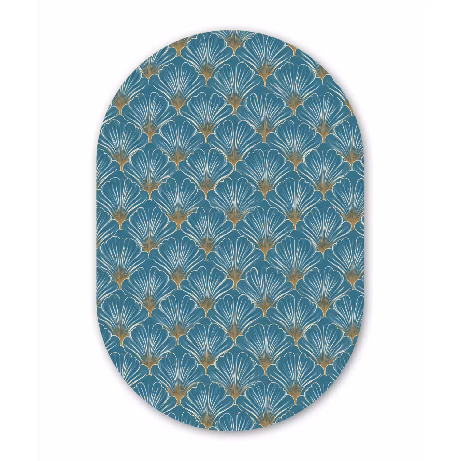 Symmetrisch - Patroon - Blauw Wandcirkel Ovaal Forex klein 630 -3d