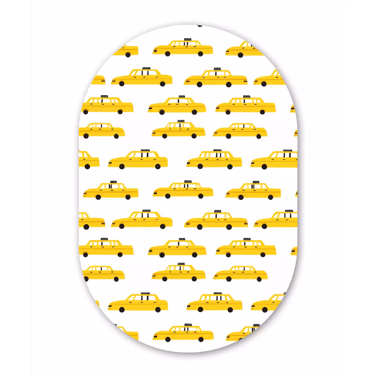 Taxi - Iconisch - Geel Wandcirkel Ovaal Forex klein 630 -3d