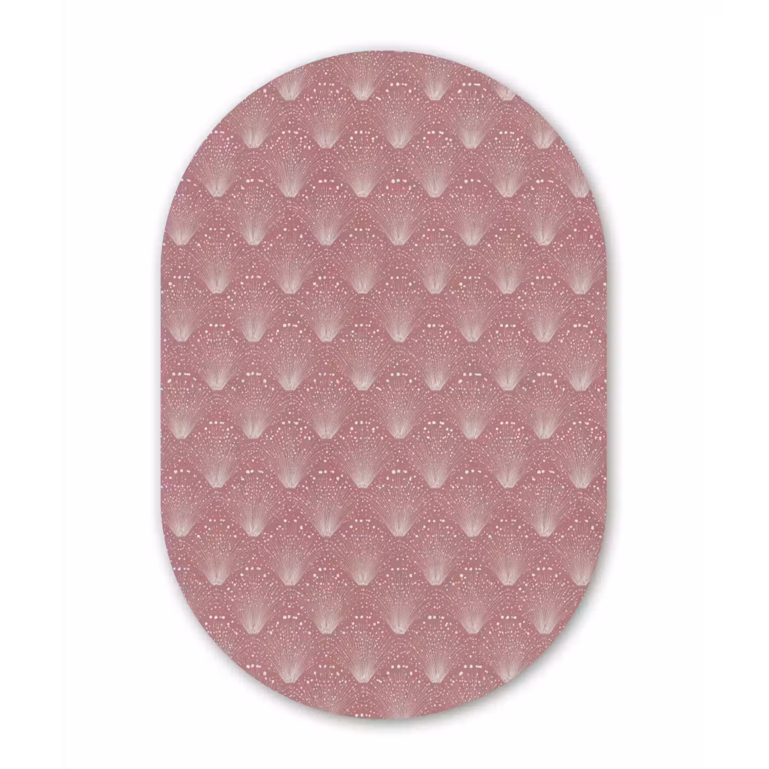 Trendy - Patroon - Roze Wandcirkel Ovaal Forex klein 630 -3d
