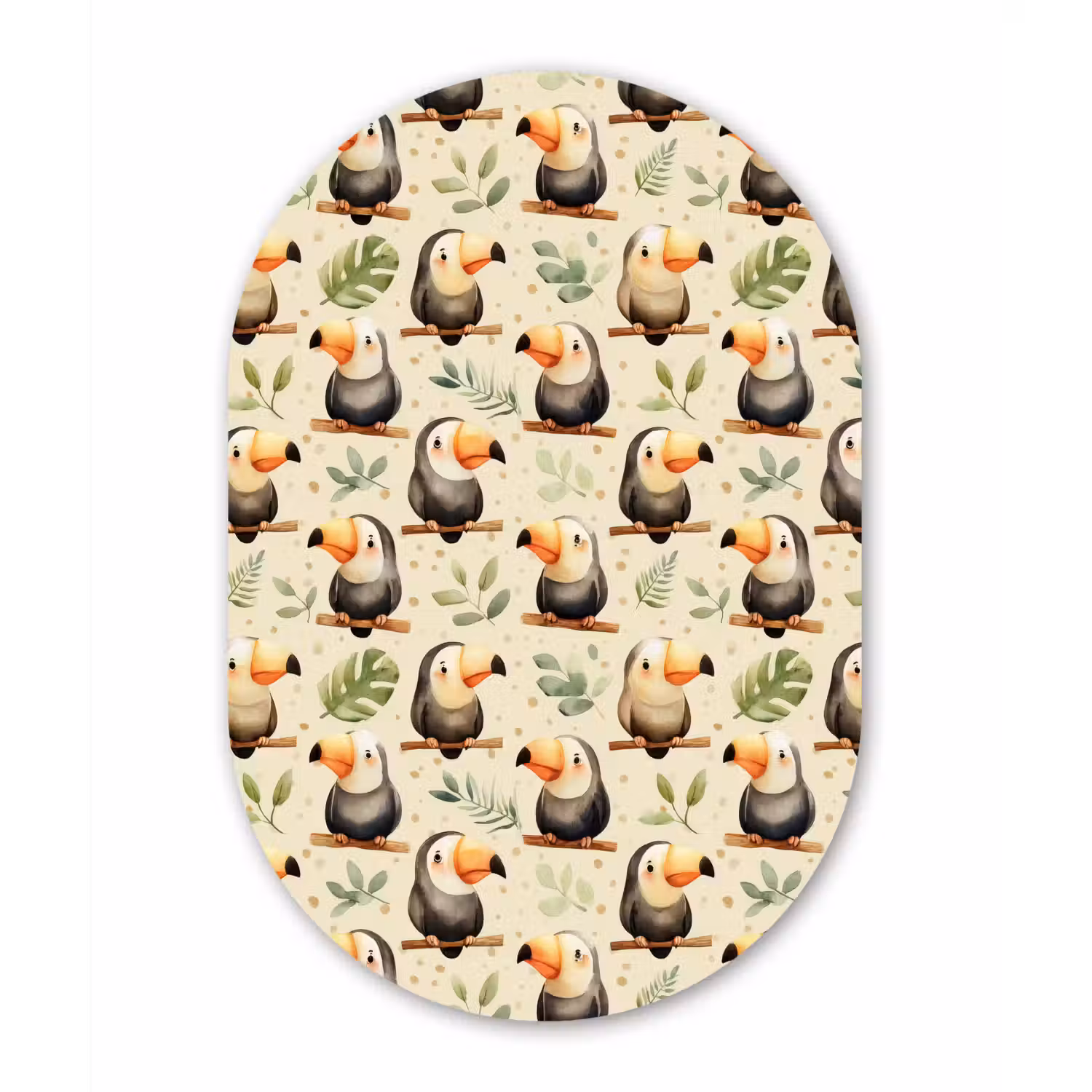 Toekans - Exotisch - Kleurrijk Wandcirkel Ovaal Forex klein 630 -3d