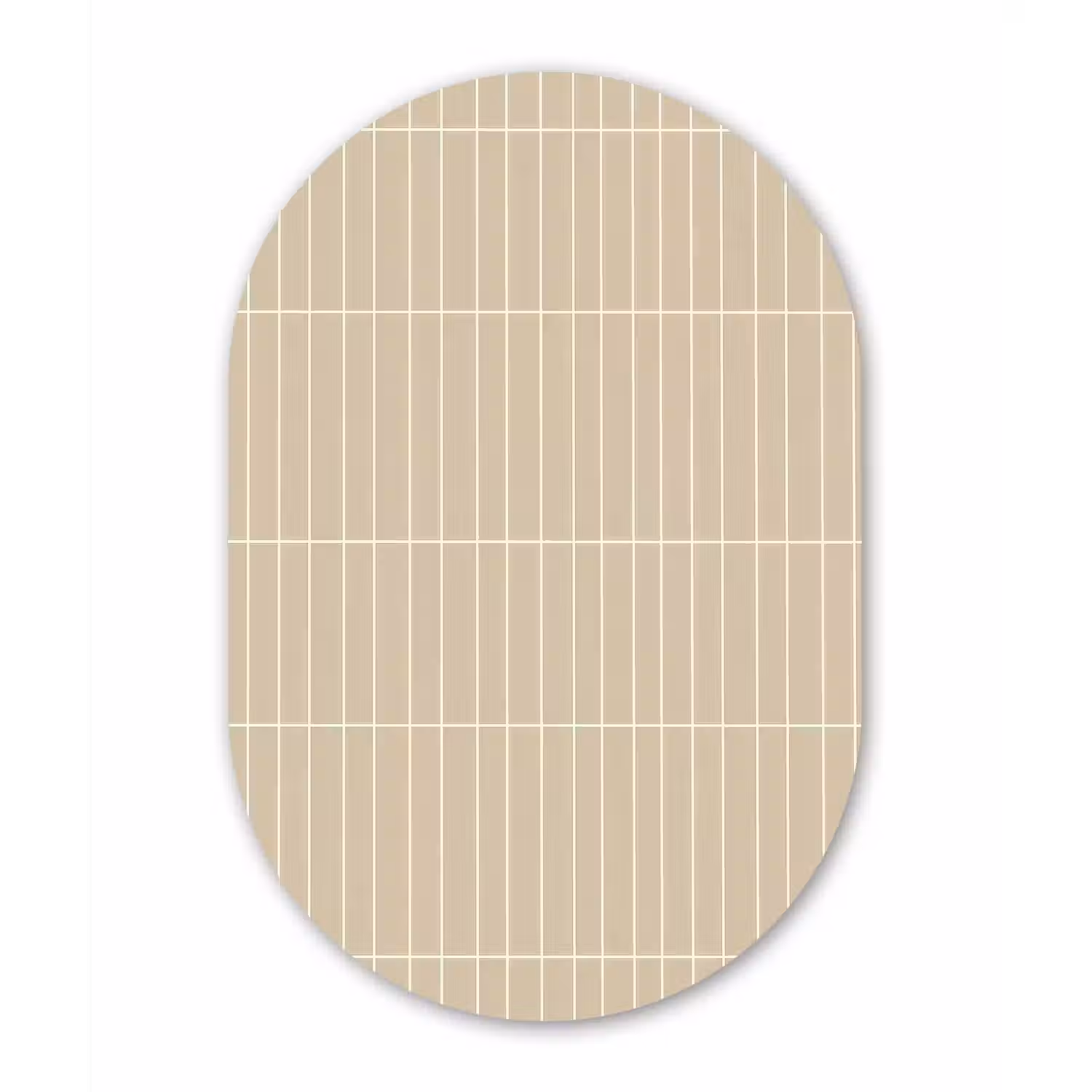 Verticaal - Wandtegel - Crème - Beige Wandcirkel Ovaal Forex klein 630 -3d