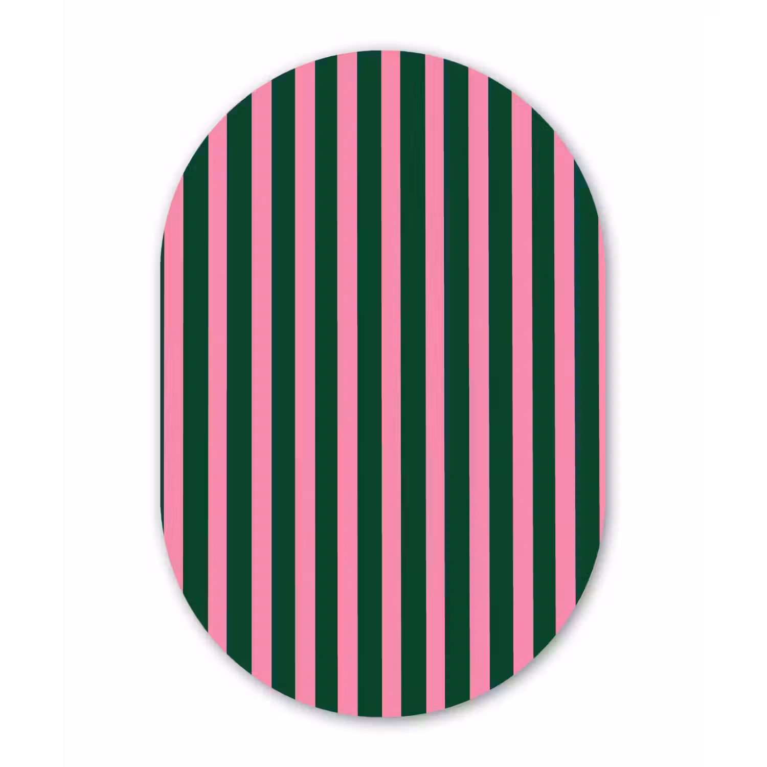 Verticale strepen - Groen - Roze Wandcirkel Ovaal Forex klein 630 -3d