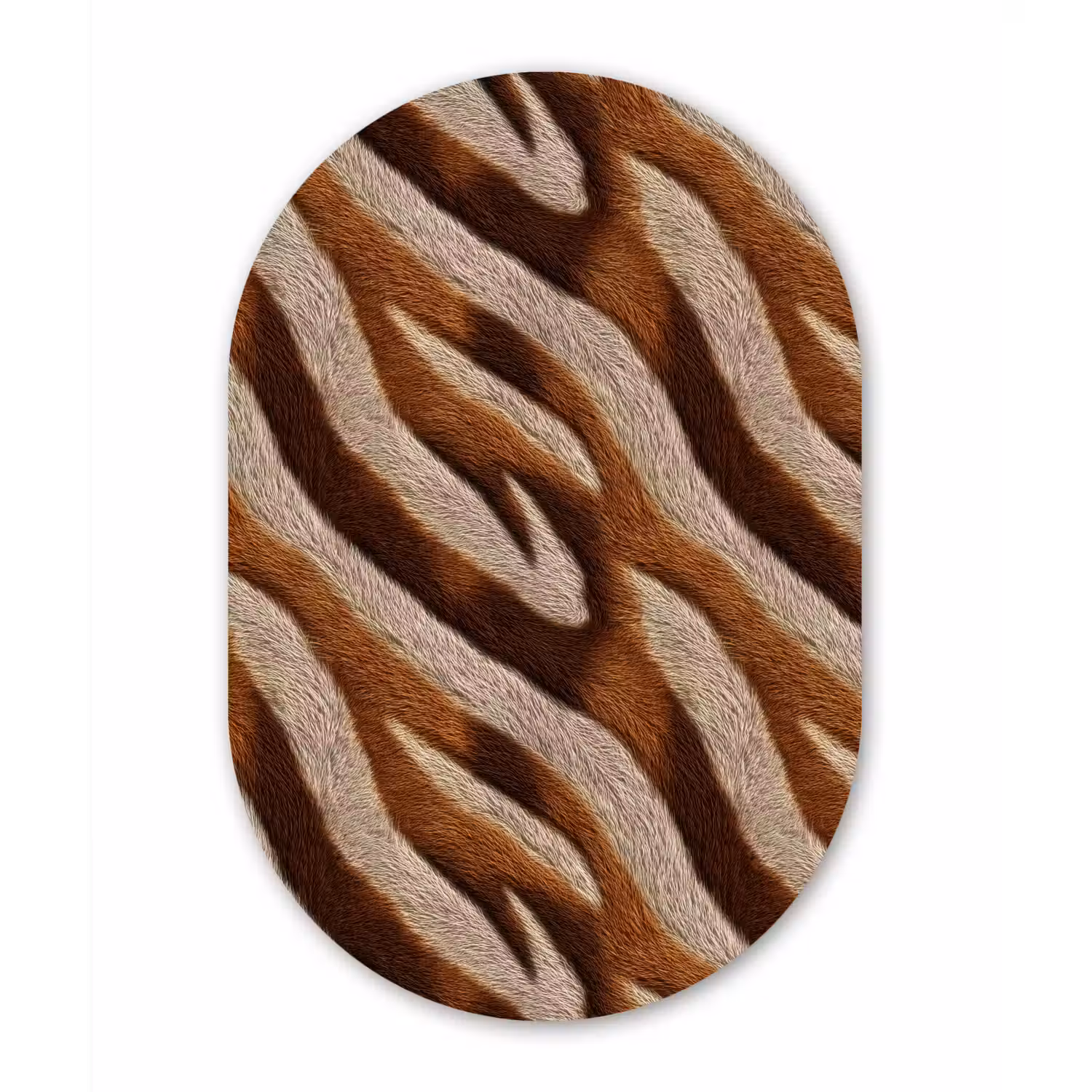 Zebra - Bruin - Patroon Wandcirkel Ovaal Forex klein 630 -3d