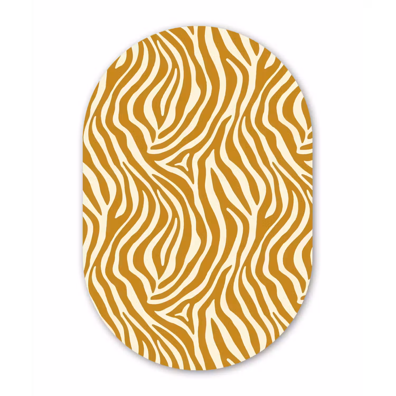 Zebra - Klassiek - Oker - Geel Wandcirkel Ovaal Forex klein 630 -3d