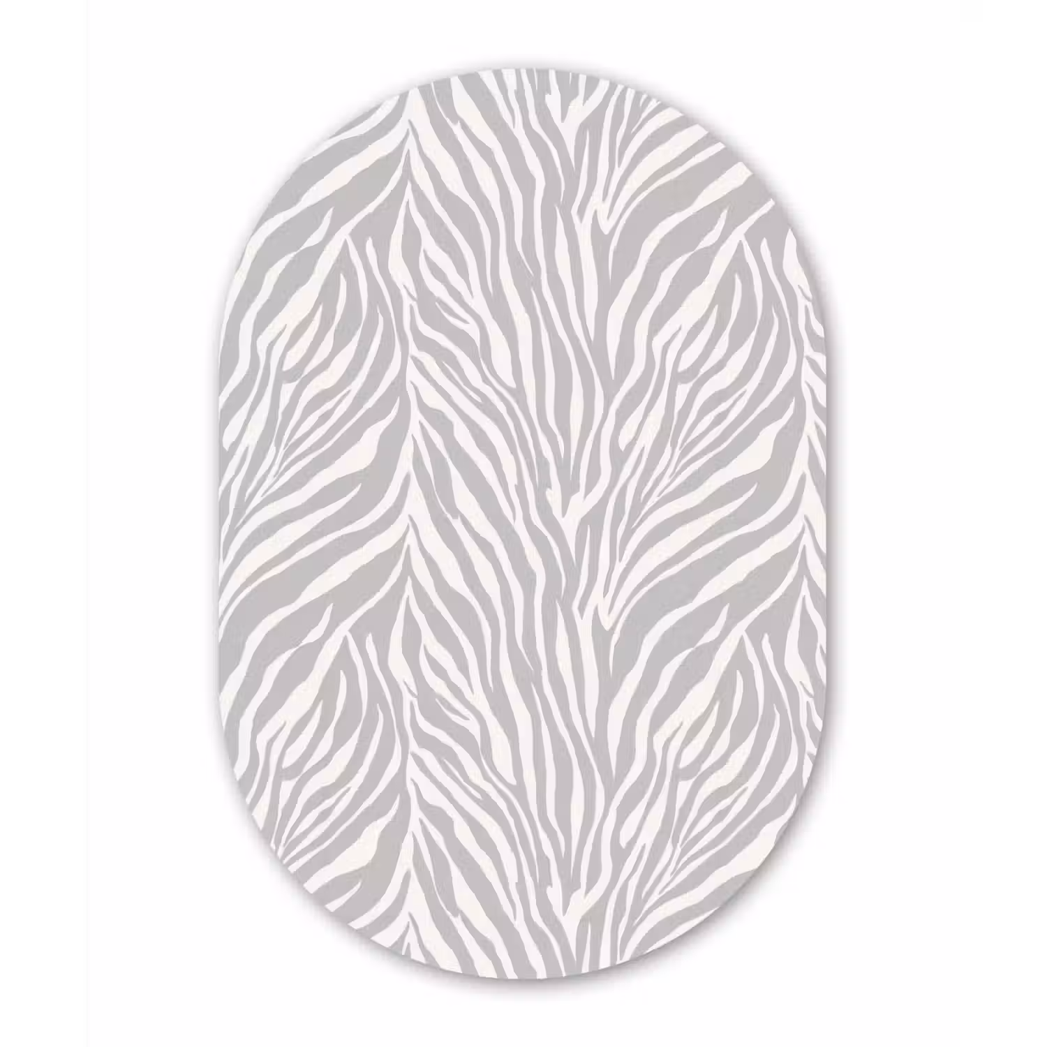 Zebra - Motief - Grijs Wandcirkel Ovaal Forex klein 630 -3d