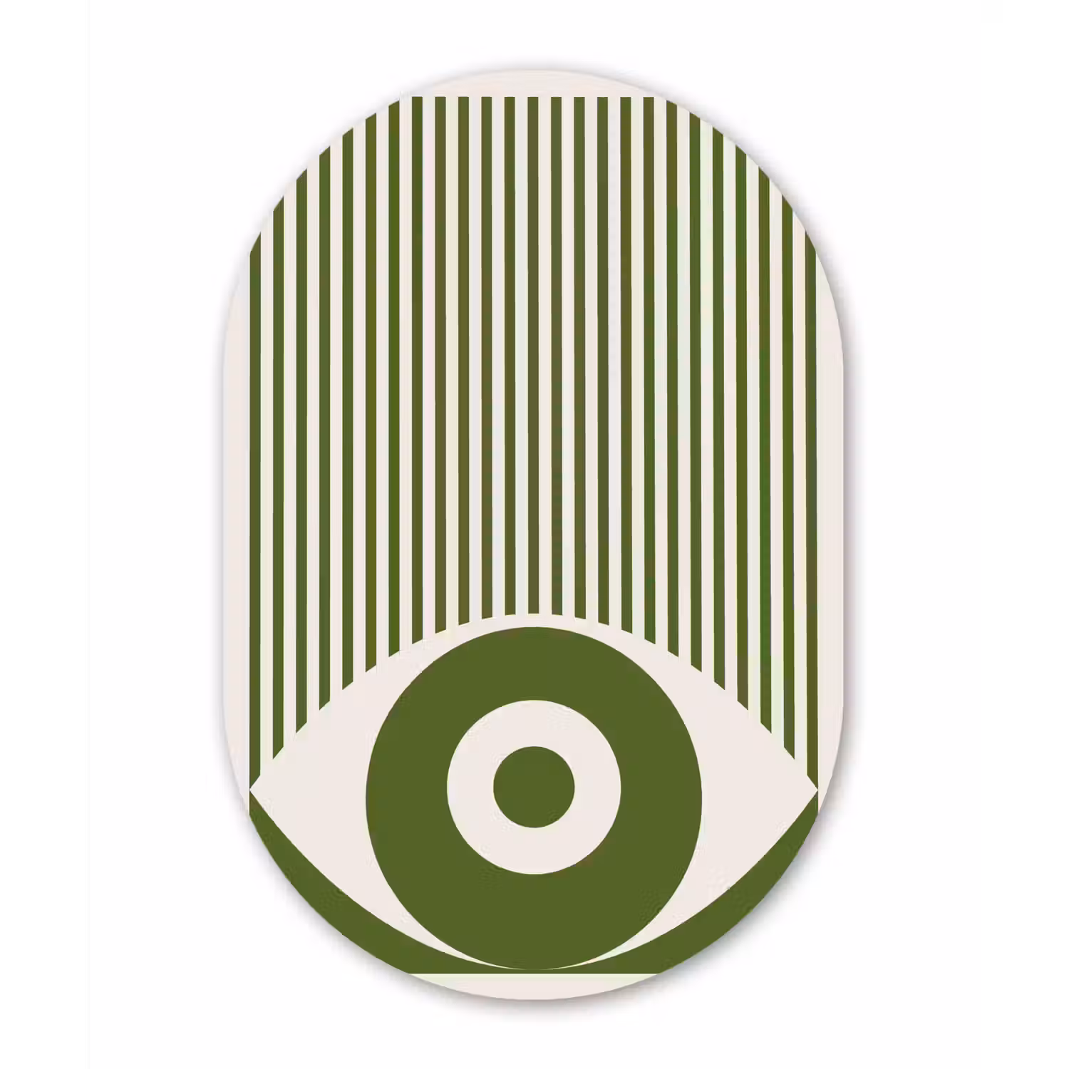 Abstract - Oog - Strepen - Modern - Groen Wandcirkel Ovaal Forex klein -3d