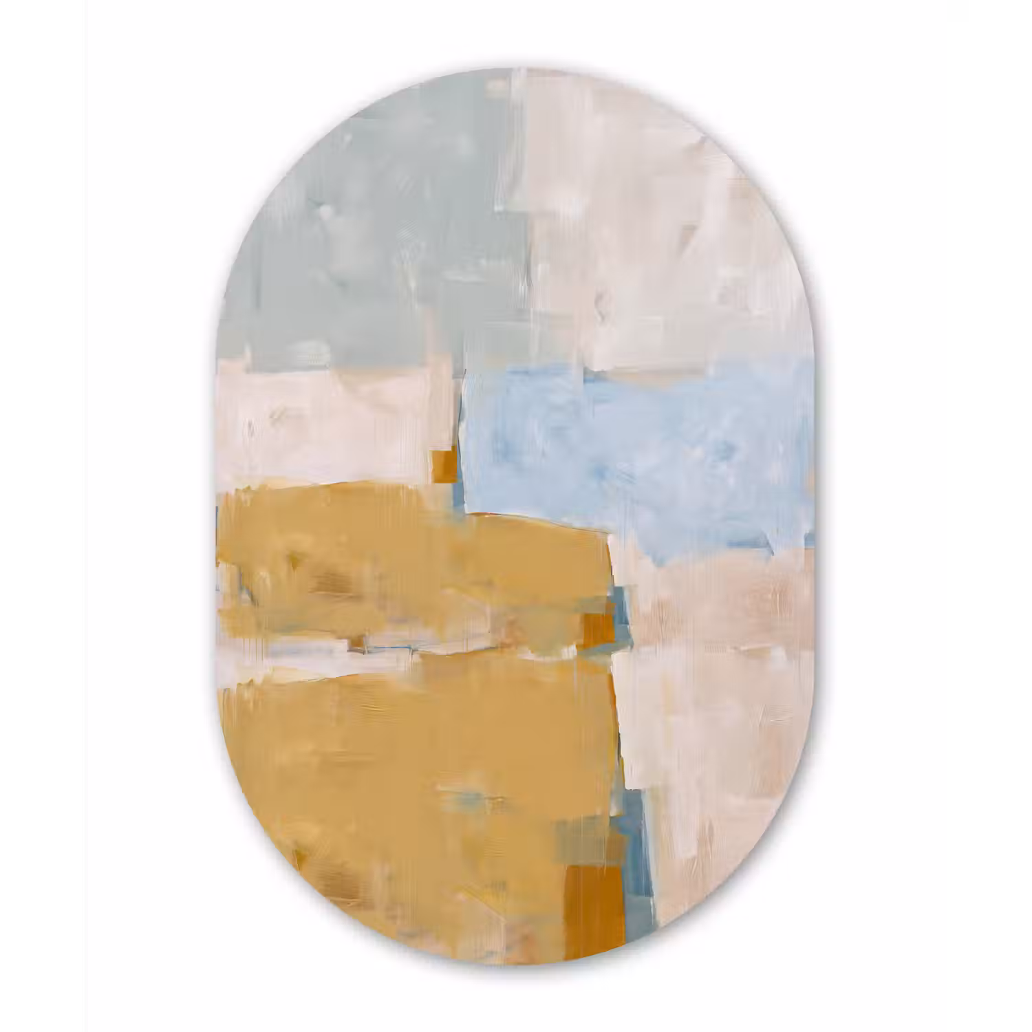Abstract - Kleuren - Kunst - Modern - Blauw Wandcirkel Ovaal Forex klein -3d