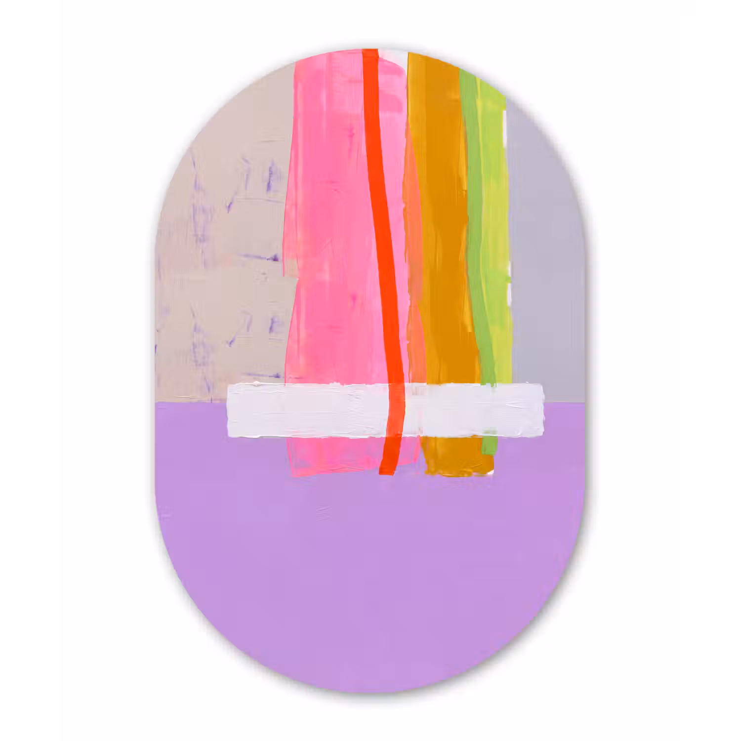 Abstract - Kleurrijk - Vormen - Modern - Kunst Wandcirkel Ovaal Forex klein -3d