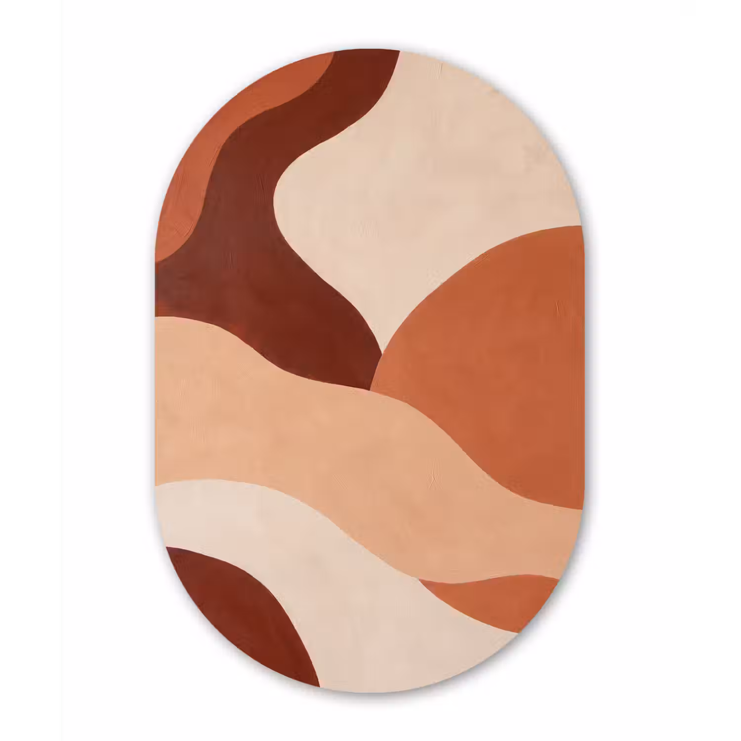 Abstract - Vormen - Organisch - Aardetinten - Modern Wandcirkel Ovaal Forex klein -3d