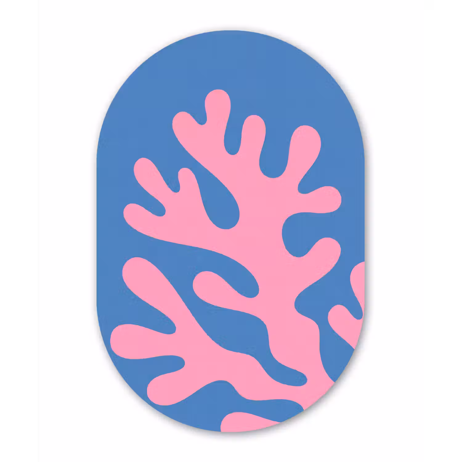 Abstract - Vormen - Roze - Blauw Wandcirkel Ovaal Forex klein -3d
