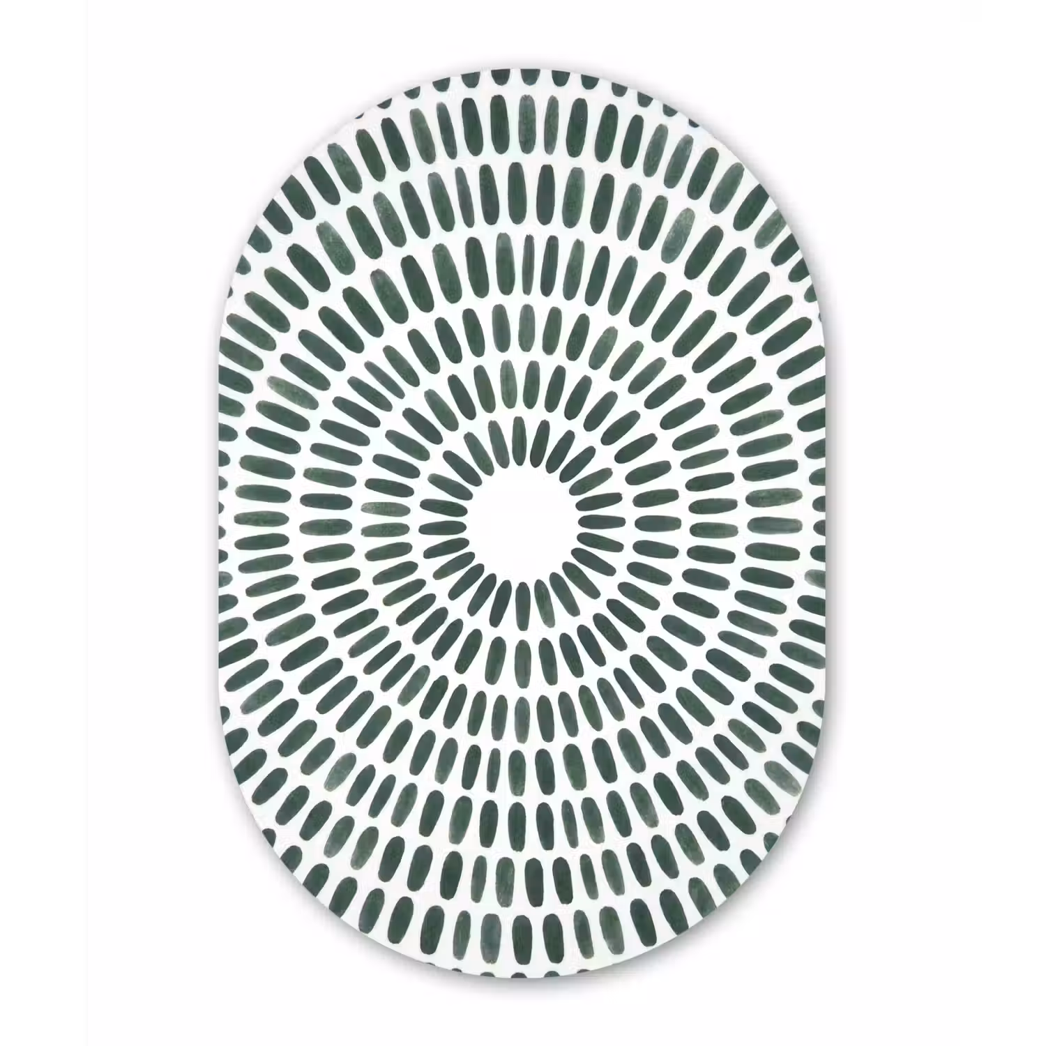 Abstract - Cirkel - Patroon - Modern - Groen Wandcirkel Ovaal Forex klein -3d