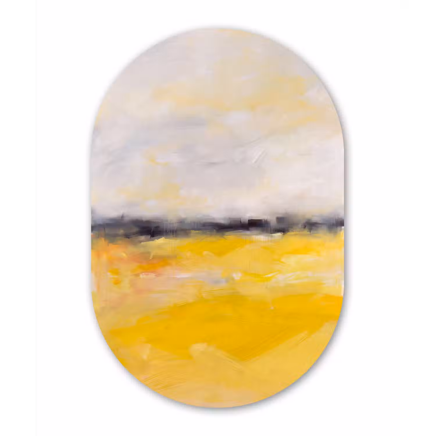 Abstract - Landschap - Modern - Geel Wandcirkel Ovaal Forex klein -3d