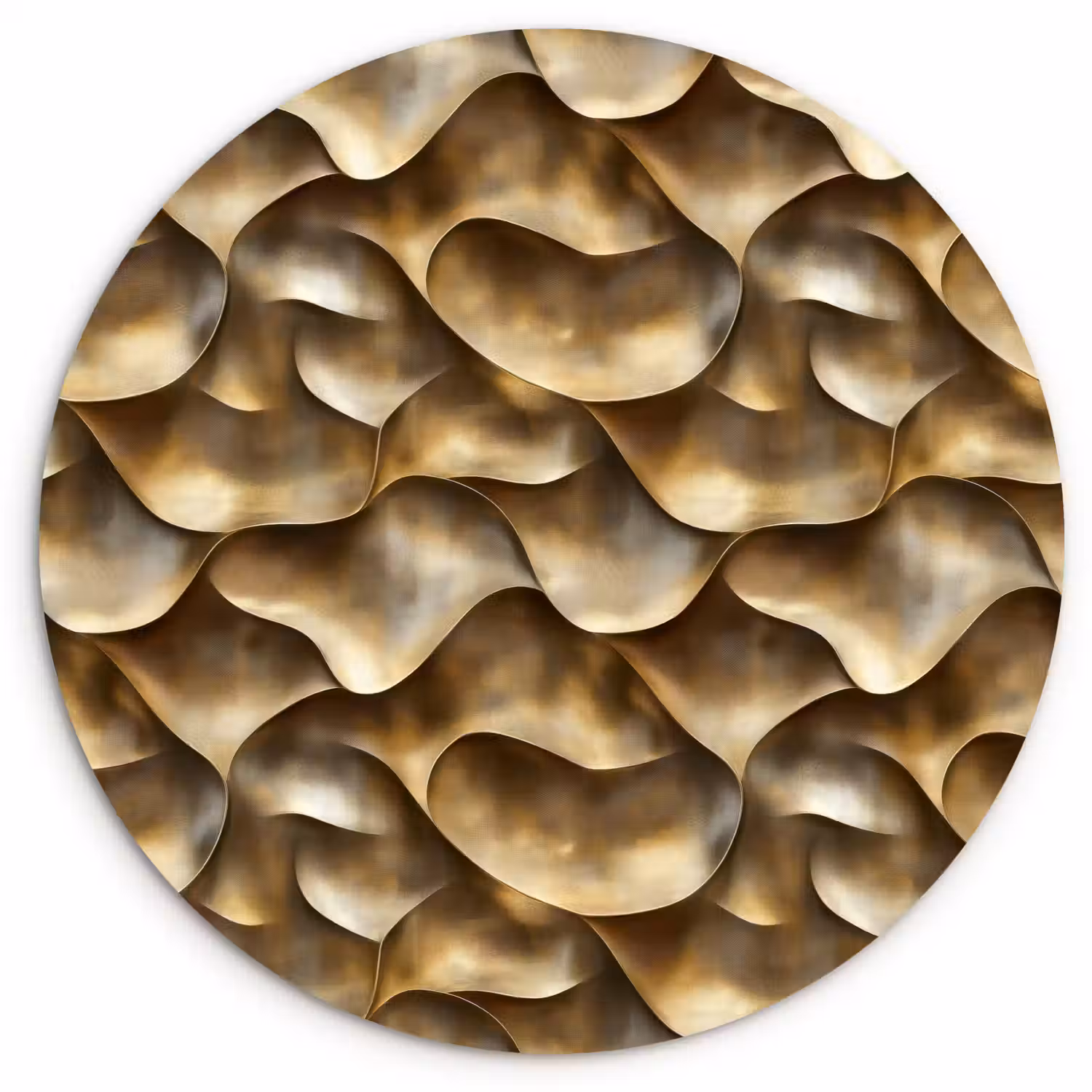 Abstract - Antiek - Goud Wandcirkel kunststof plaat 5mm dik klein 188 -3d