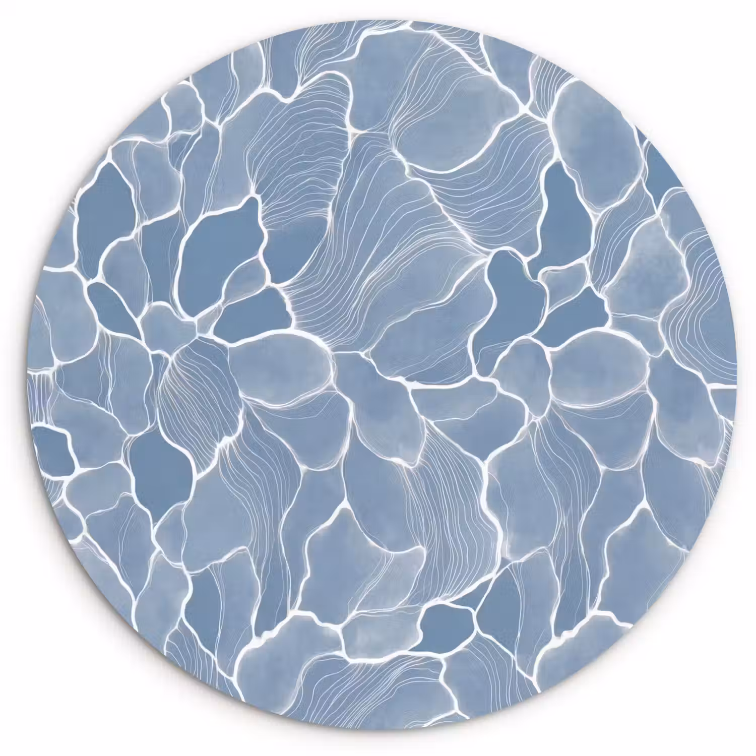 Abstract - Blauw - Bladeren Wandcirkel kunststof plaat 5mm dik klein -3d