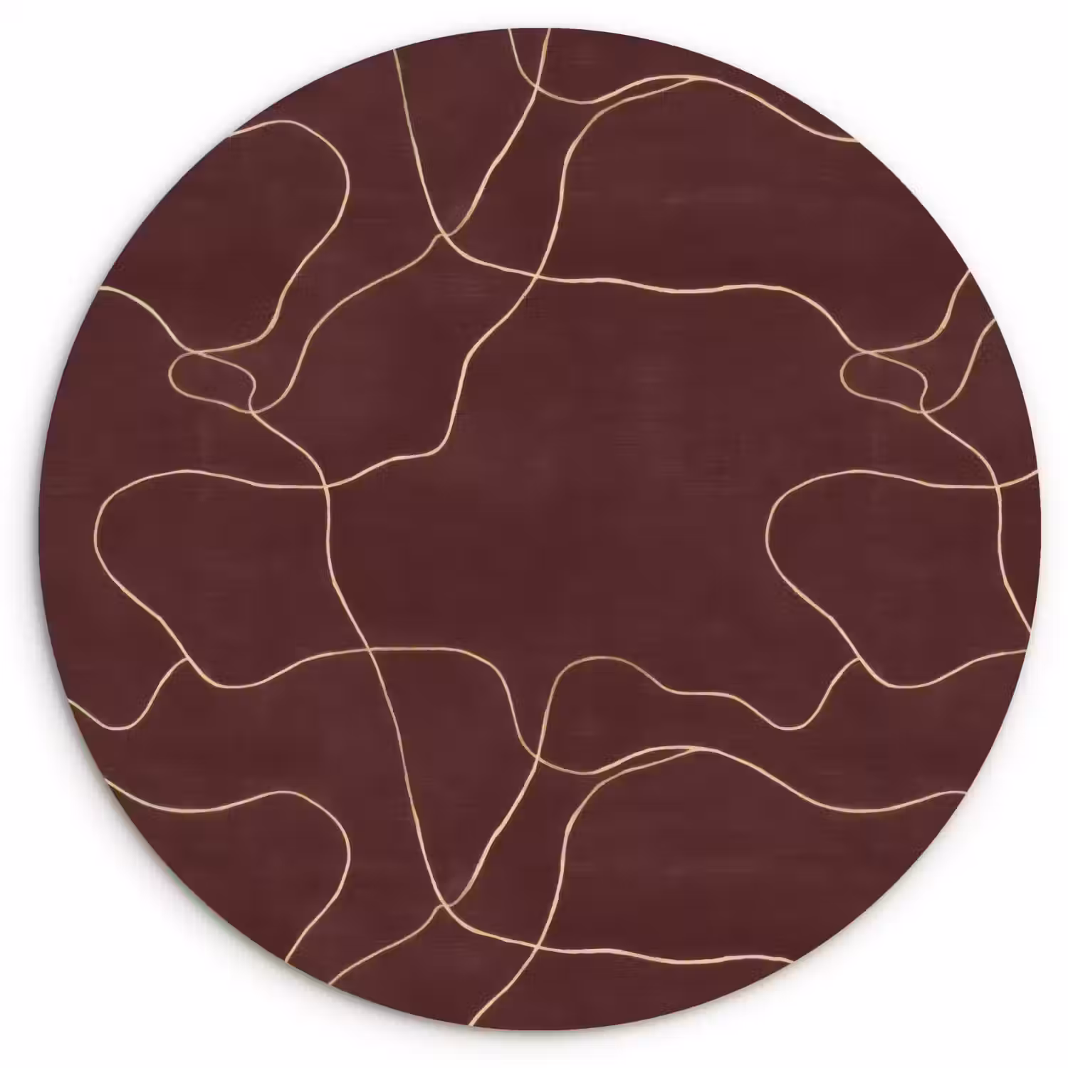 Abstract - Modern - Bruin Wandcirkel kunststof plaat 5mm dik klein 188 -3d