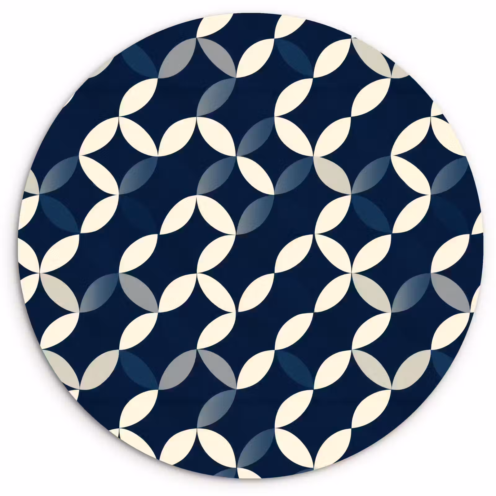 Abstract - Patroon - Blauw Wandcirkel kunststof plaat 5mm dik klein 188 -3d