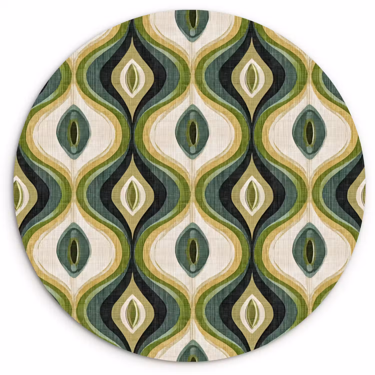 Abstract - Ritmisch - Groen Wandcirkel kunststof plaat 5mm dik klein 188 -3d