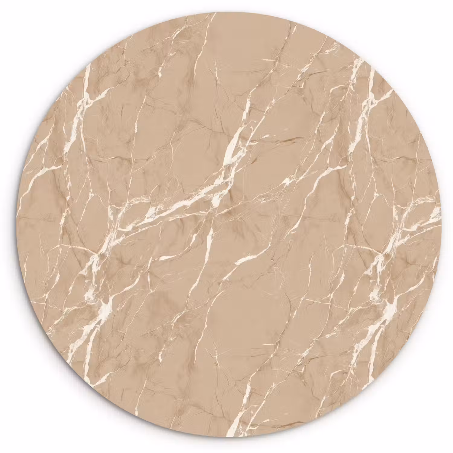 Beige - Marmer - Organisch - Wit Wandcirkel kunststof plaat 5mm dik klein 188 -3d