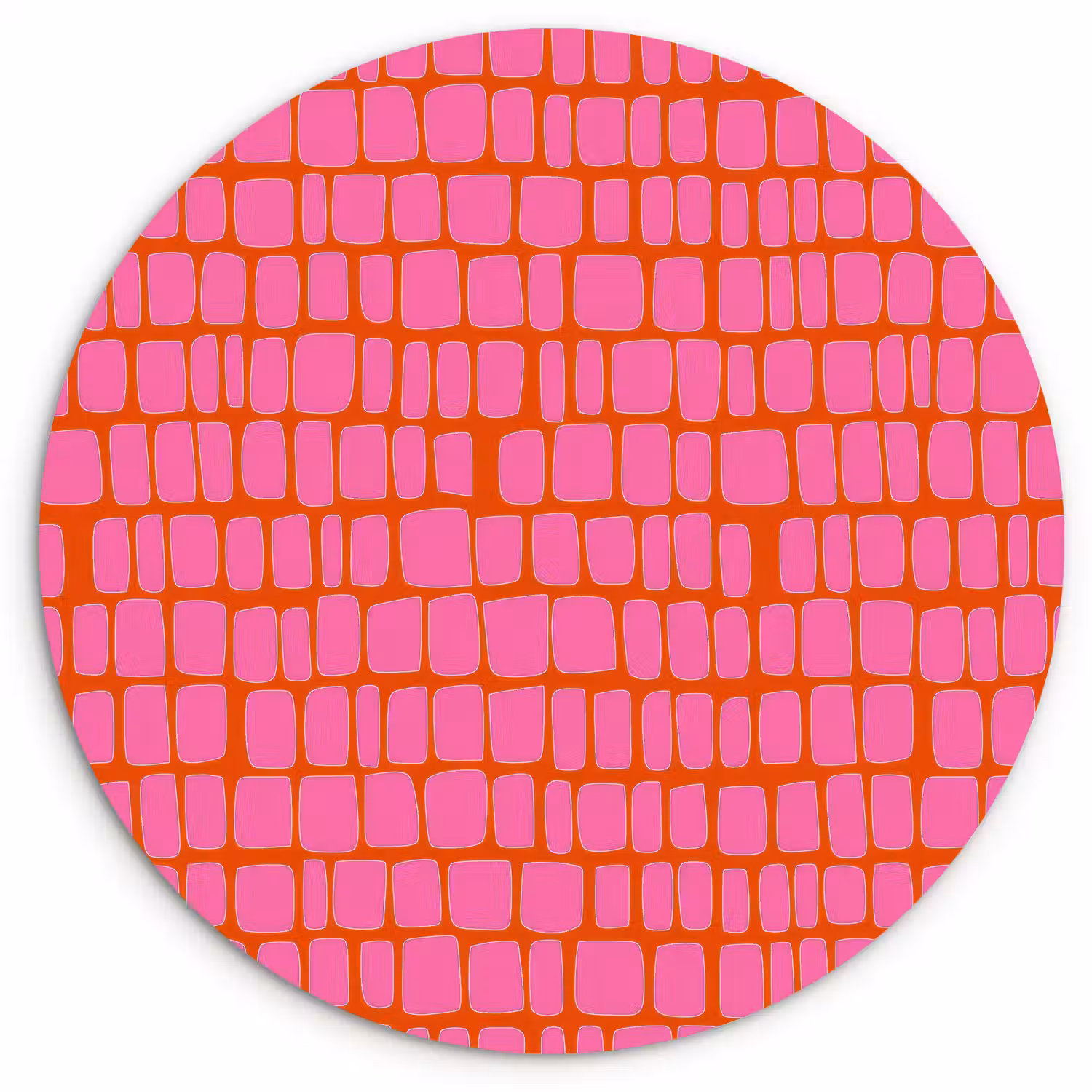 Organisch - Raster - Roze Wandcirkel kunststof plaat 5mm dik klein 188 -3d