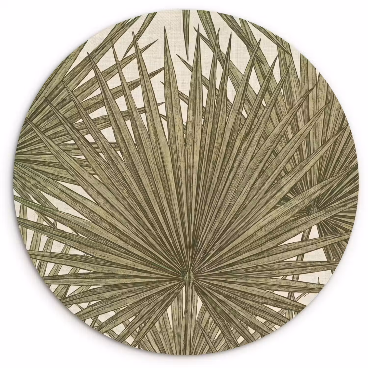 Blad - Tropisch - Patroon - Natuur - Groen Wandcirkel kunststof plaat 5mm dik klein -3d